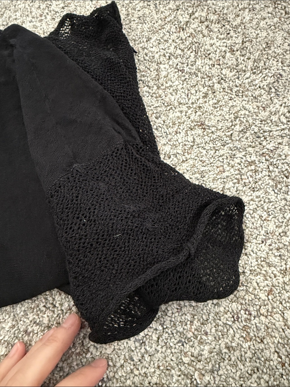 Eileen Fisher Black Sheer Shawl Top OS - Picture 4 of 5